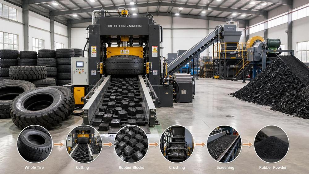 Matching Tyre Cutter Capacity to Reclaimed Rubber Powder Production Lines Matching Tyre Cutter Capacity to Reclaimed Rubber Powder Production Lines