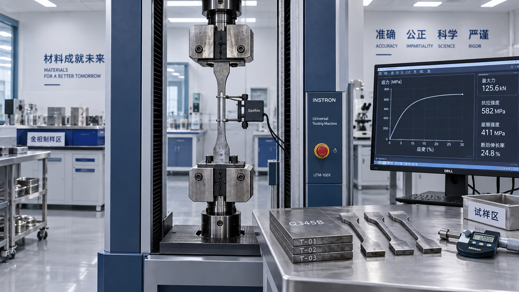 Which metal property standards apply to tensile testing of steel?