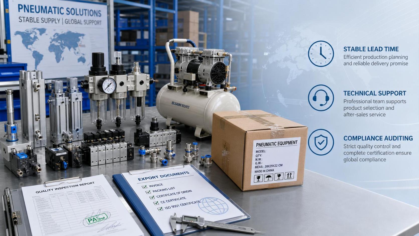How to Evaluate a Pneumatic Equipment Exporter for Lead Time, Support, and Compliance