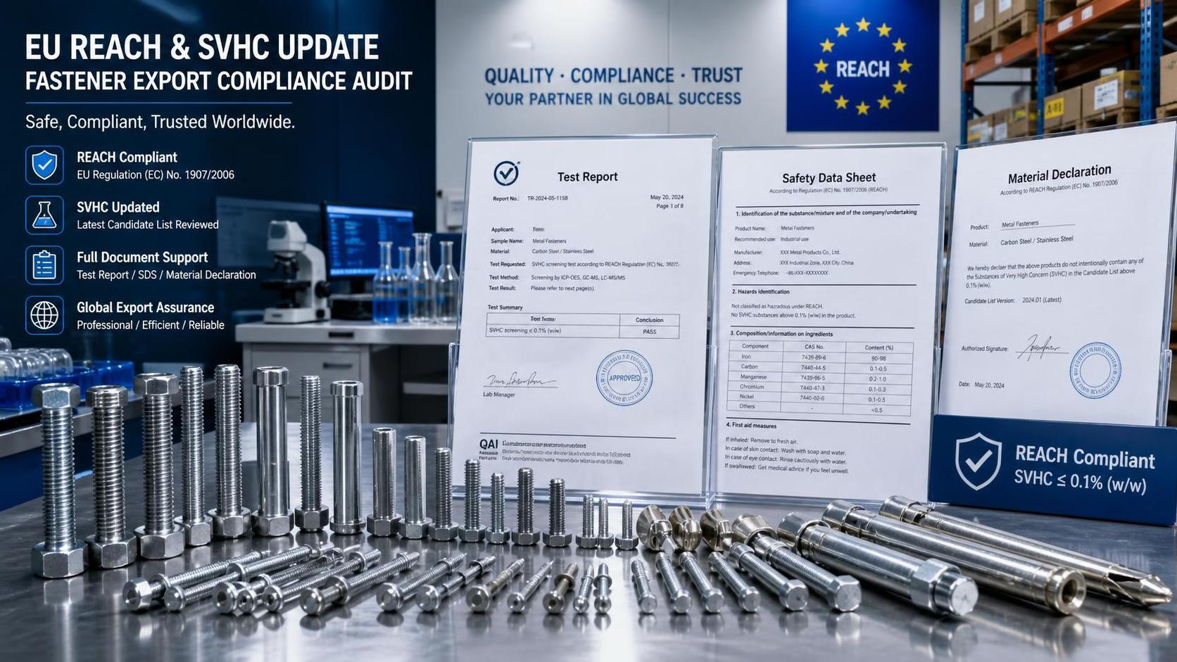 13 New SVHC Entries Tighten REACH Checks for Fastener Exports