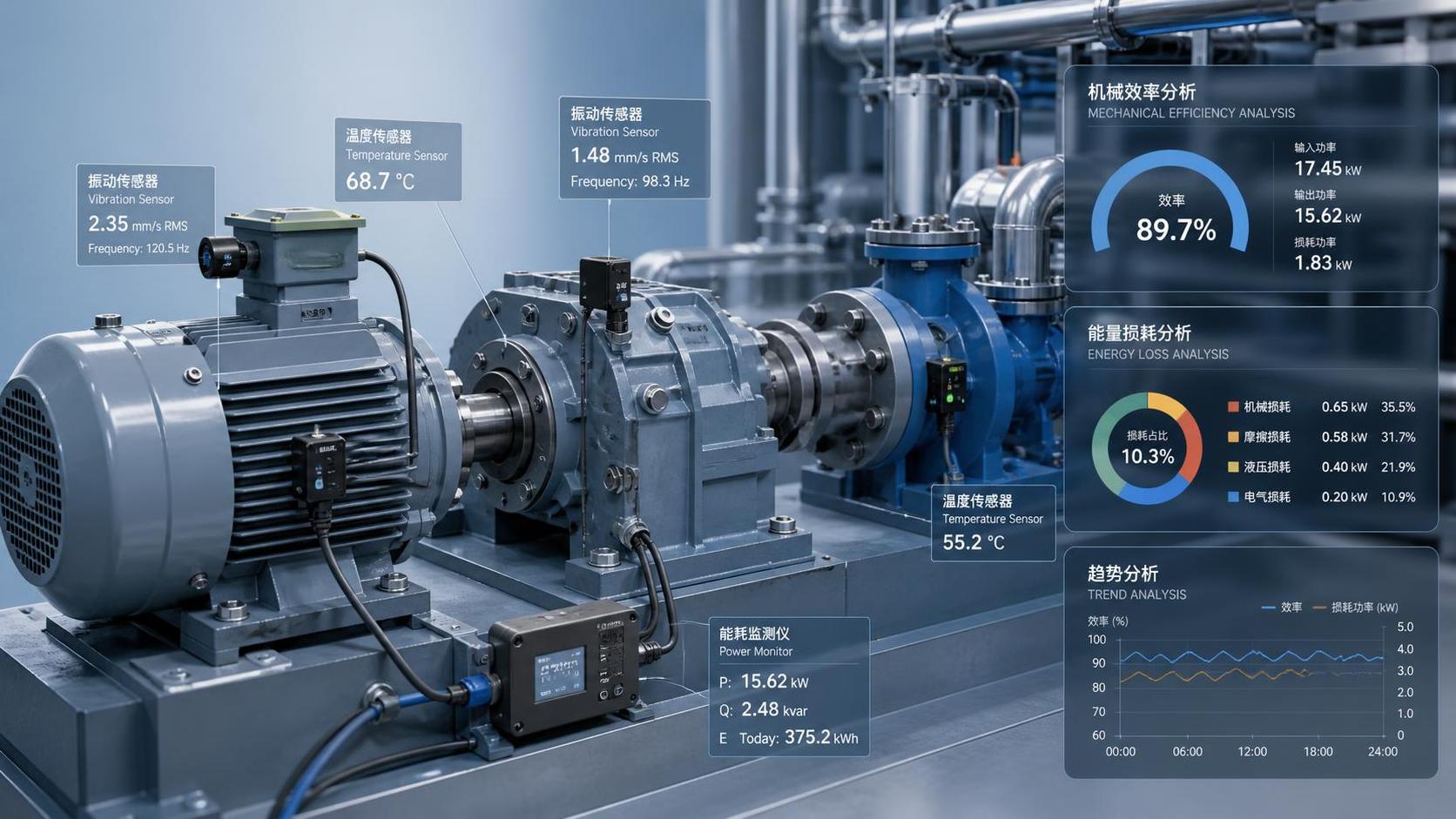 How Mechanical Efficiency Monitoring Identifies Energy Losses in Industrial Machinery