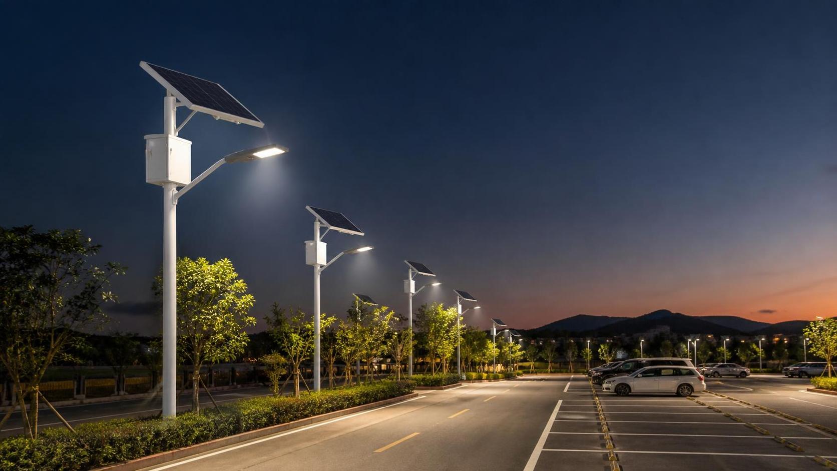 When does solar lighting for parking lot projects pay off better than grid power