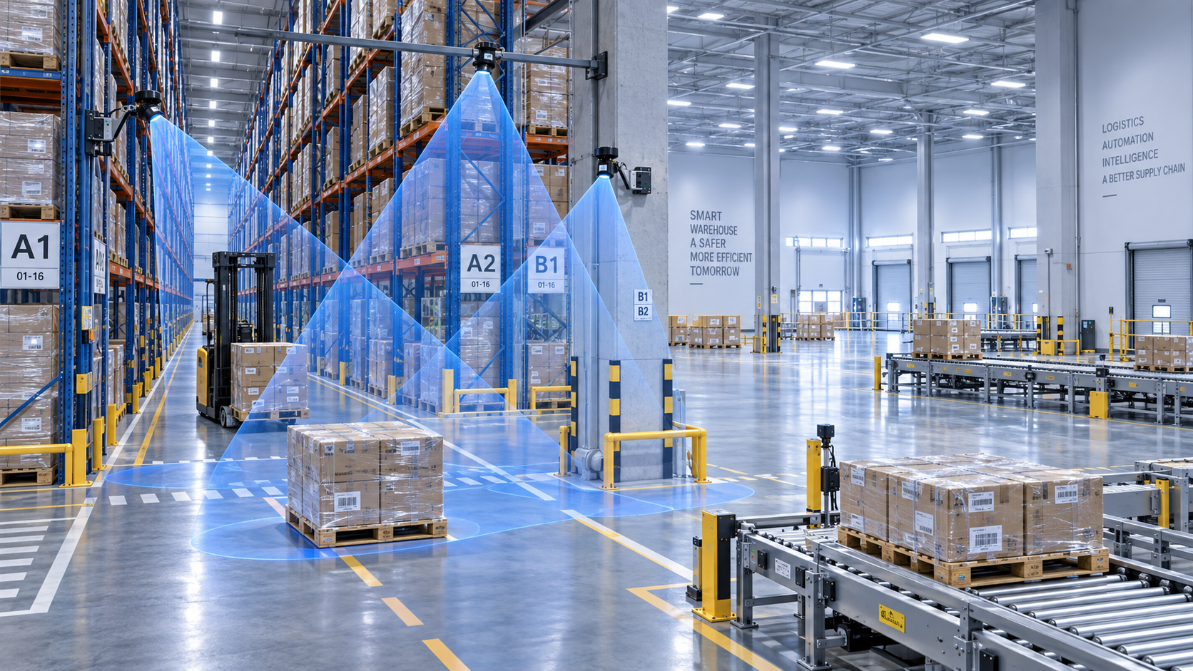 How to match optical sensing range to a warehouse layout