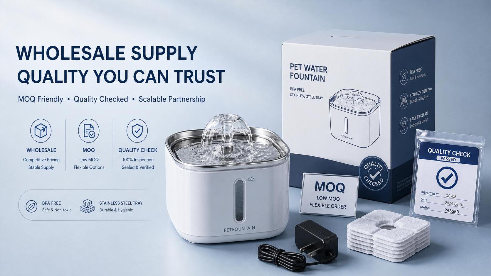 Pet Water Fountains Wholesale: Cost, MOQ, and Quality Checks