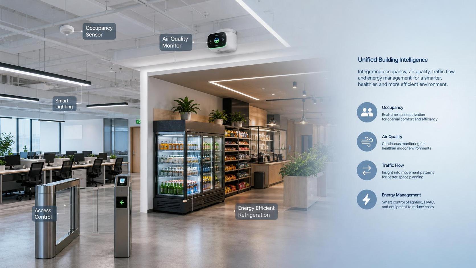 Smart Spaces Technology for Offices and Retail: Use Cases, Sensors, and Integration Needs