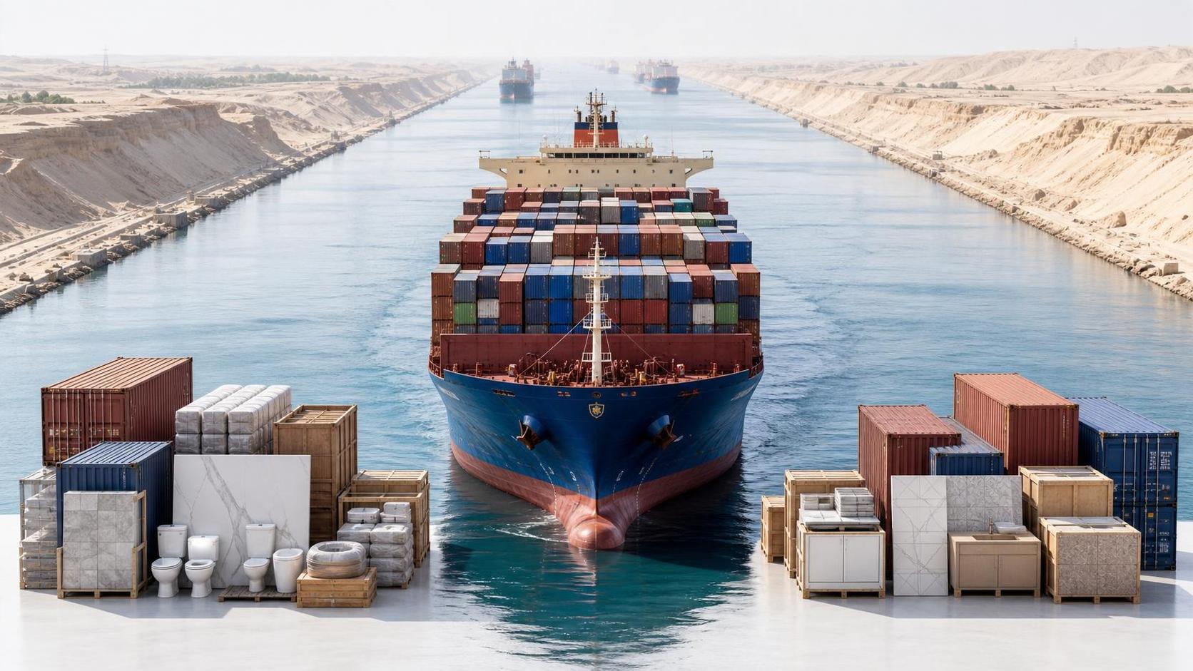 Suez Canal Fees Rise 32% as Building Materials Drop in Priority