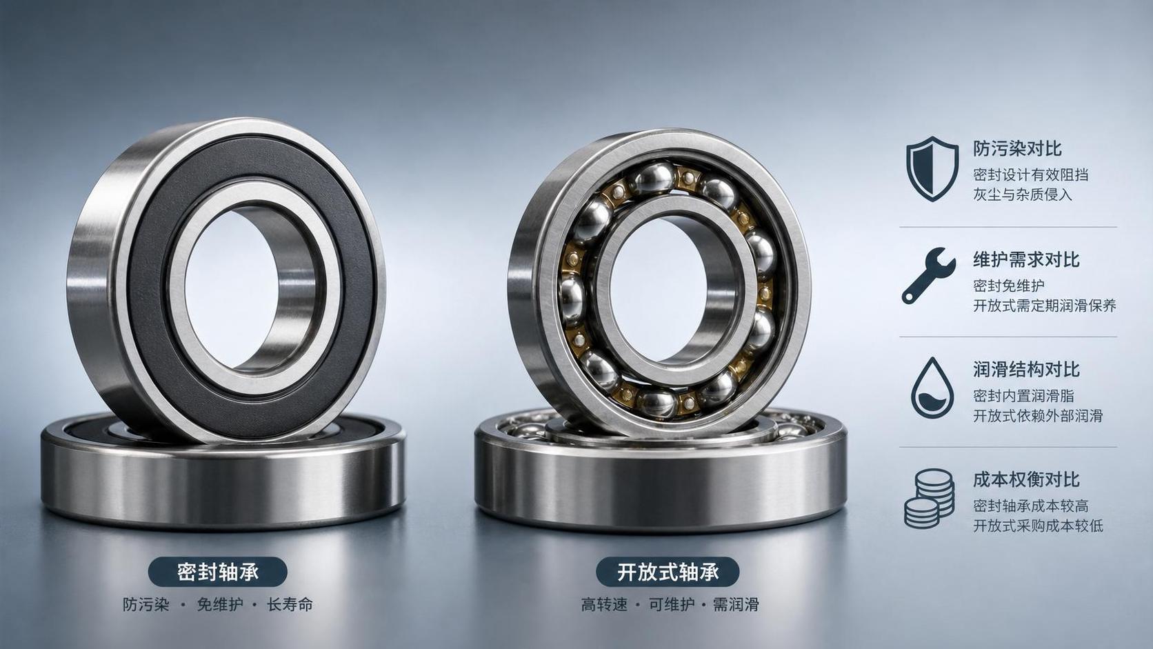 Sealed Bearings vs Open Bearings: Cost and Maintenance Trade-Offs