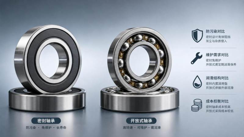 Sealed Bearings vs Open Bearings: Cost and Maintenance Trade-Offs