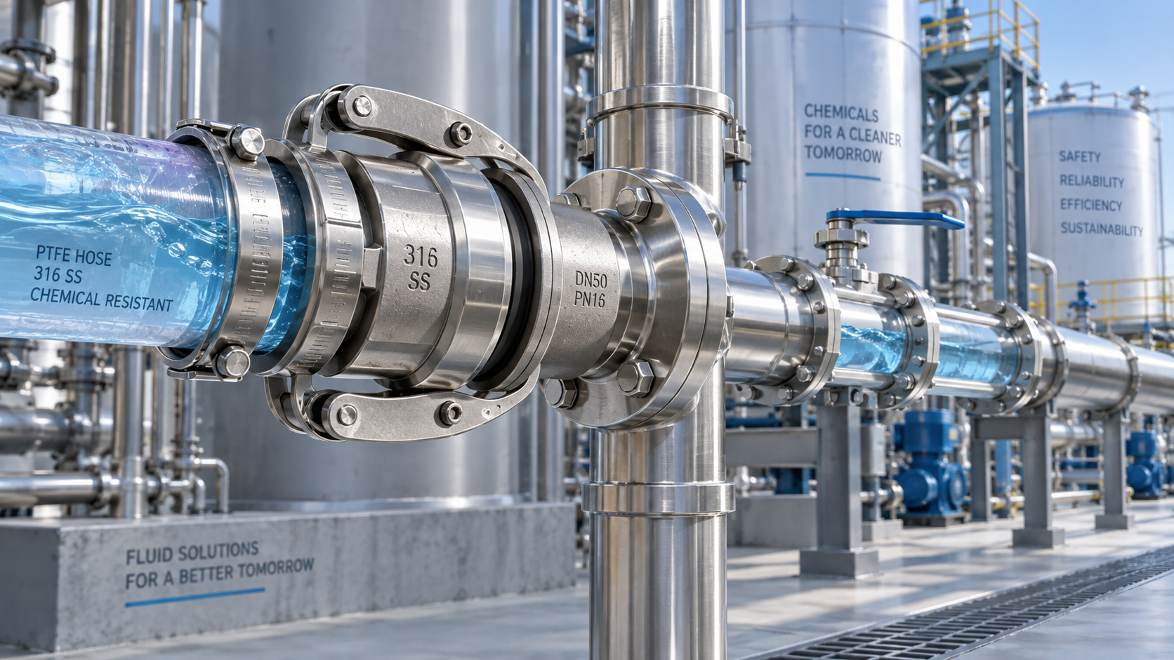 When stainless steel industrial couplings are needed for corrosive fluids