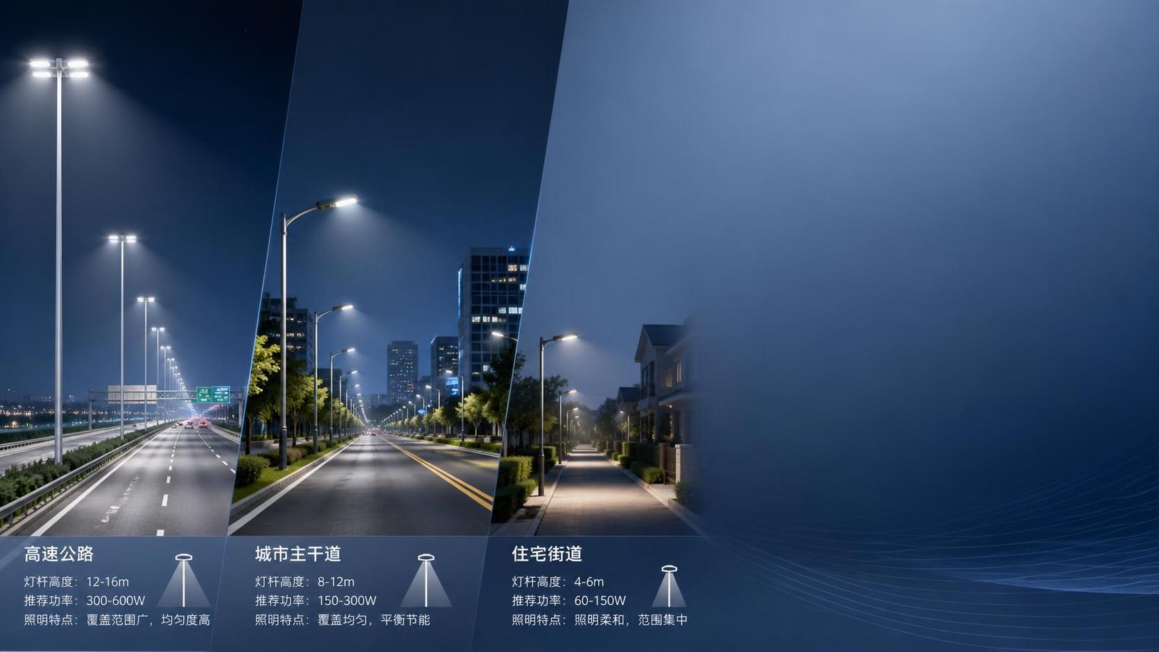 Guide de la puissance des lampadaires LED selon les différents types de routes