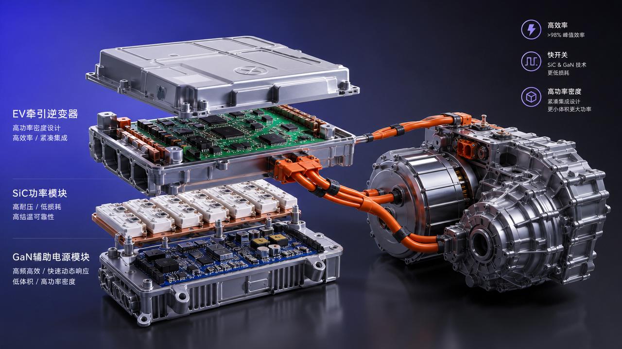 Wide-Bandgap Semiconductors Applications in EV Drives