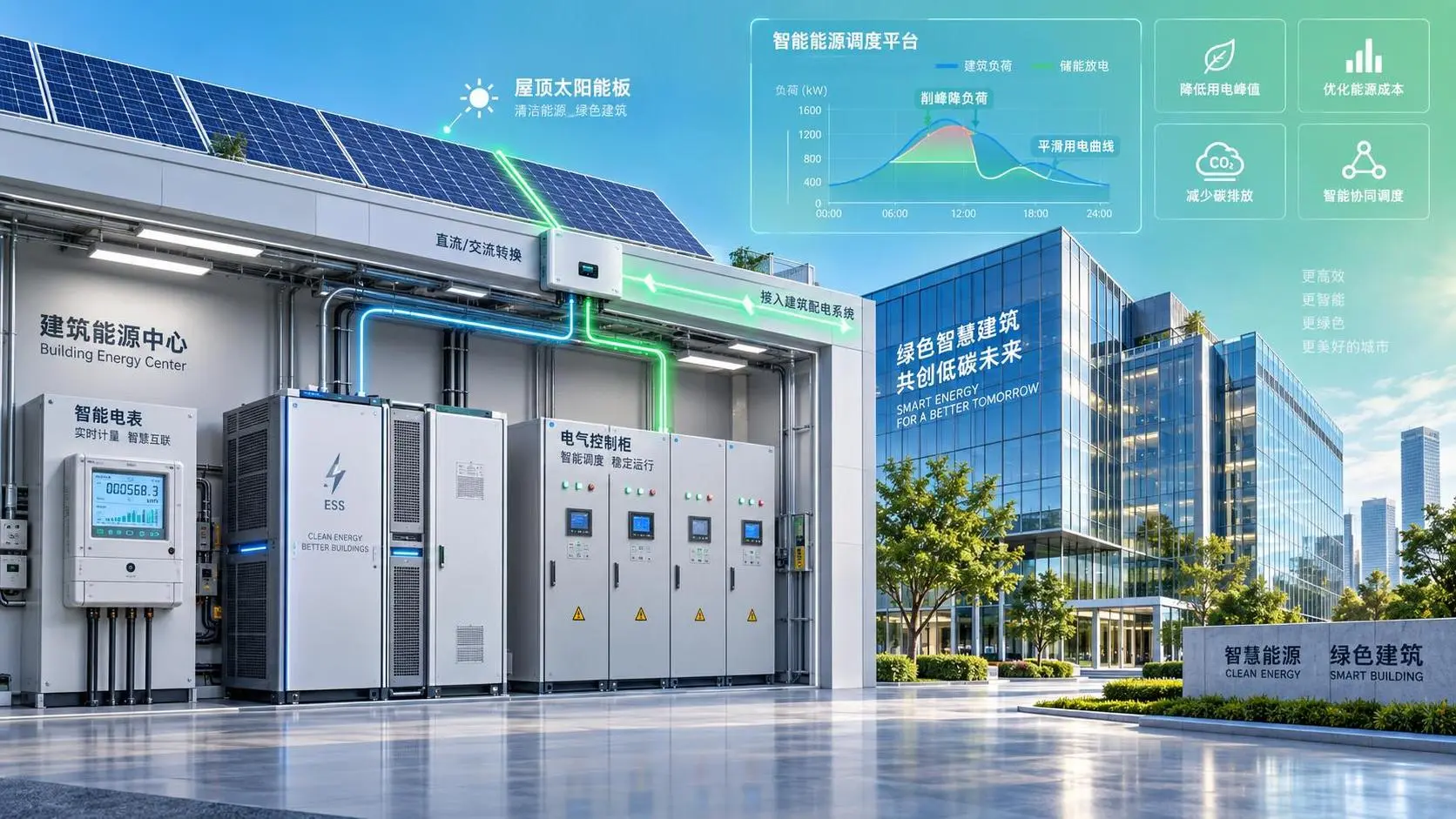 When does a smart grid for buildings reduce peak demand charges?