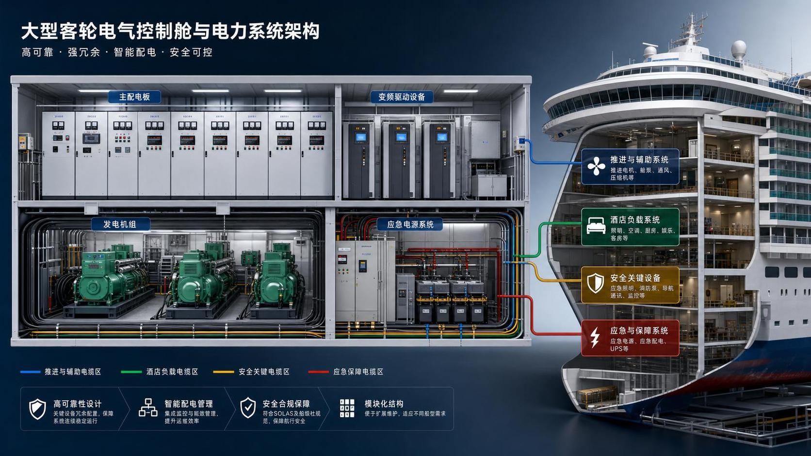 Passenger Ship Electrical Systems Explained: Main Components, Loads, and Safety Logic