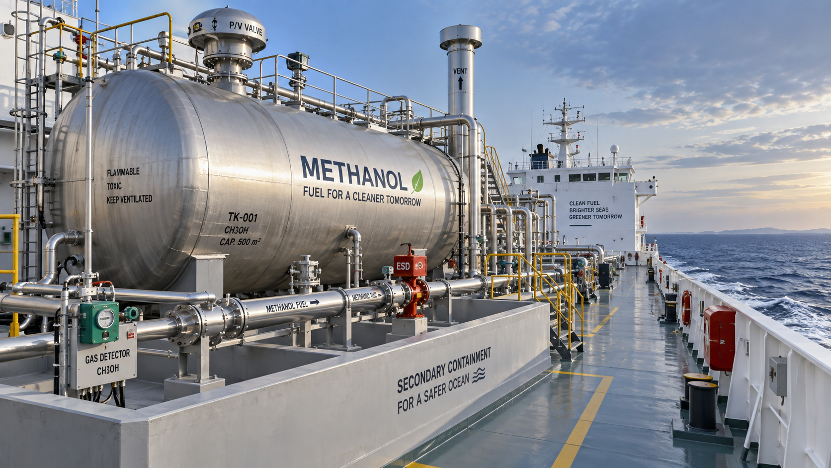 Methanol Marine Fuel Storage: Tank Design, Venting, and Safety Compliance