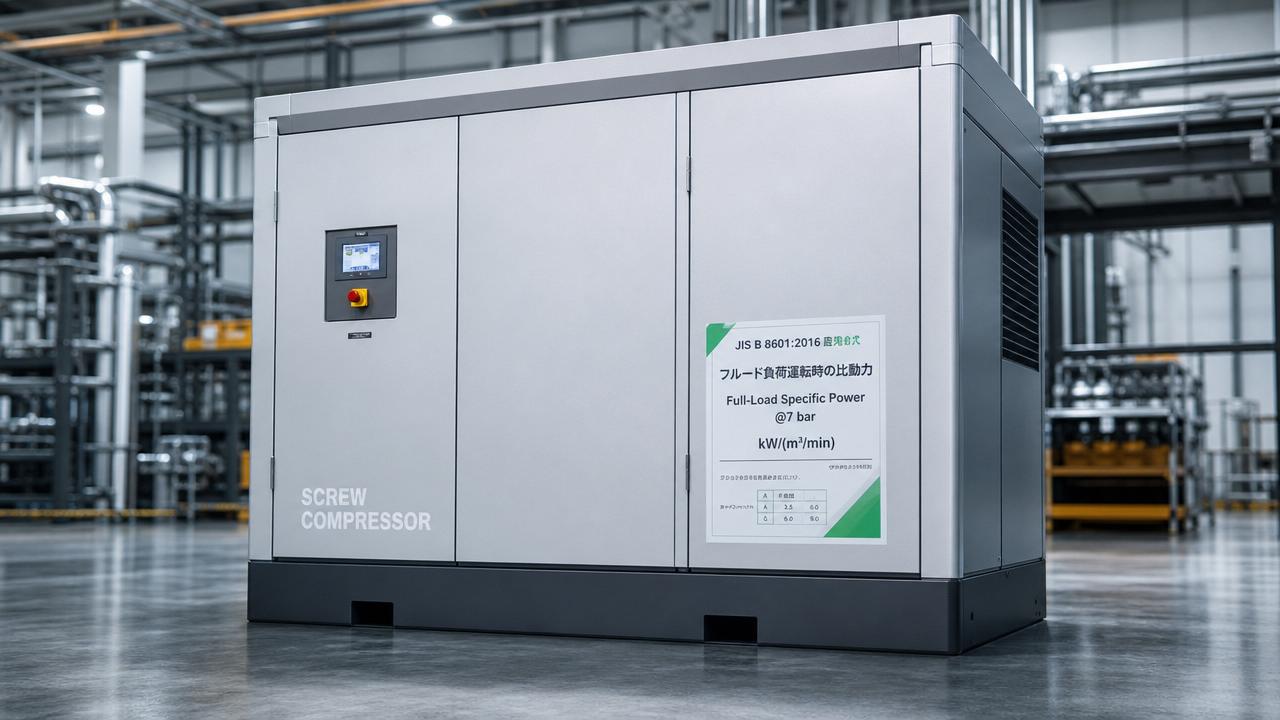 Japan METI Revises JIS B 8605: Screw Compressors Must Label Full-Load Specific Power @7 bar