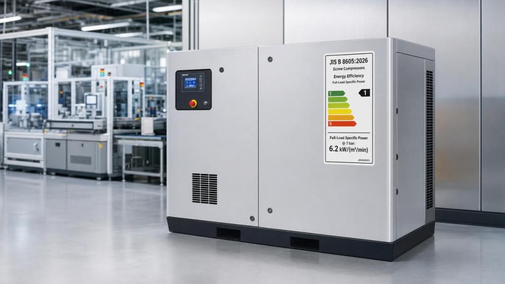 Japan METI Revises JIS B 8605: Screw Compressors Must Label 'Full-Load Specific Power @ 7 bar'