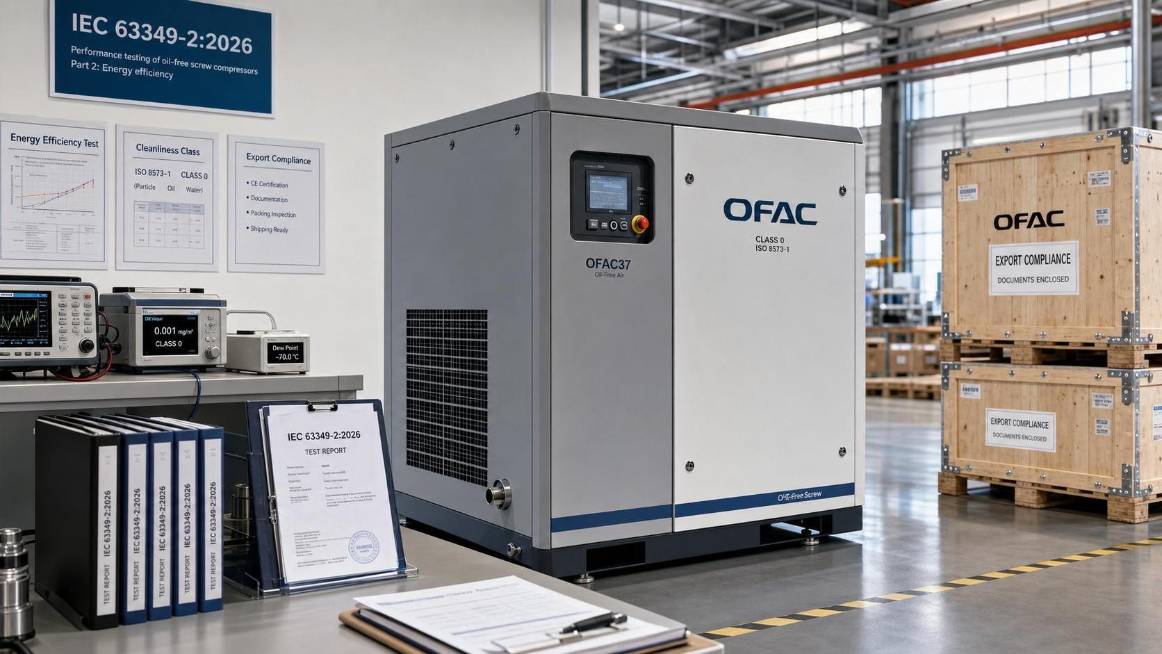 IEC 63349-2:2026 Takes Effect for Oil-Free Screw Compressors