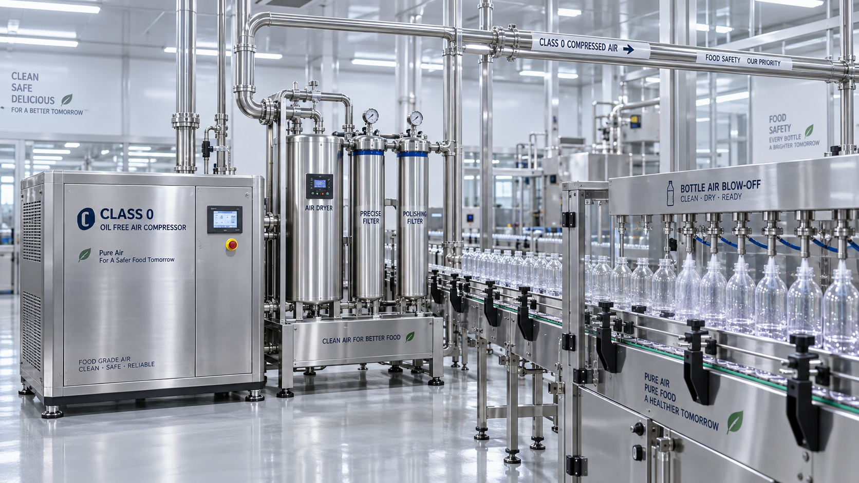 How Class 0 oil-free compressors protect product quality in food production
