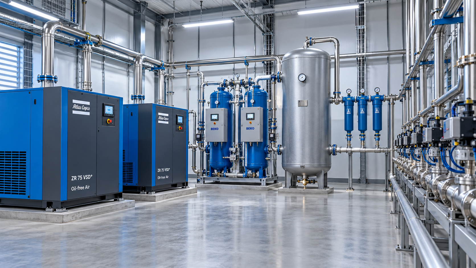 How to size oil-free compressors for instrumentation air demand