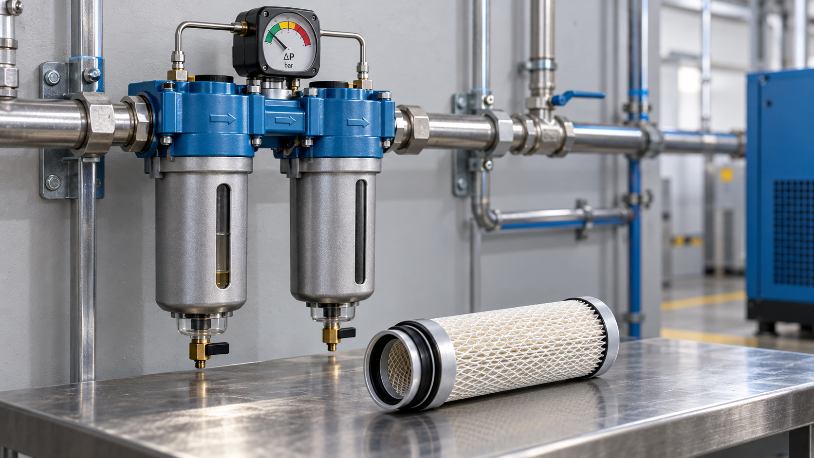 How to tell when compressed air filter elements need replacing