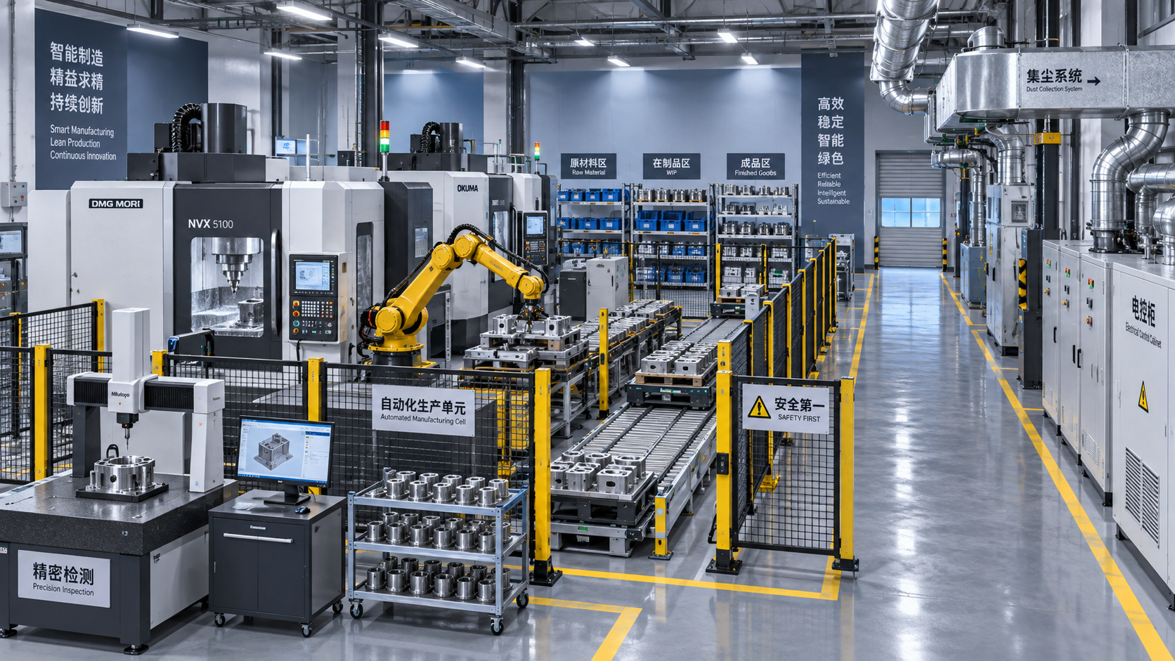 Industrial equipment selection for manufacturing with limited floor space