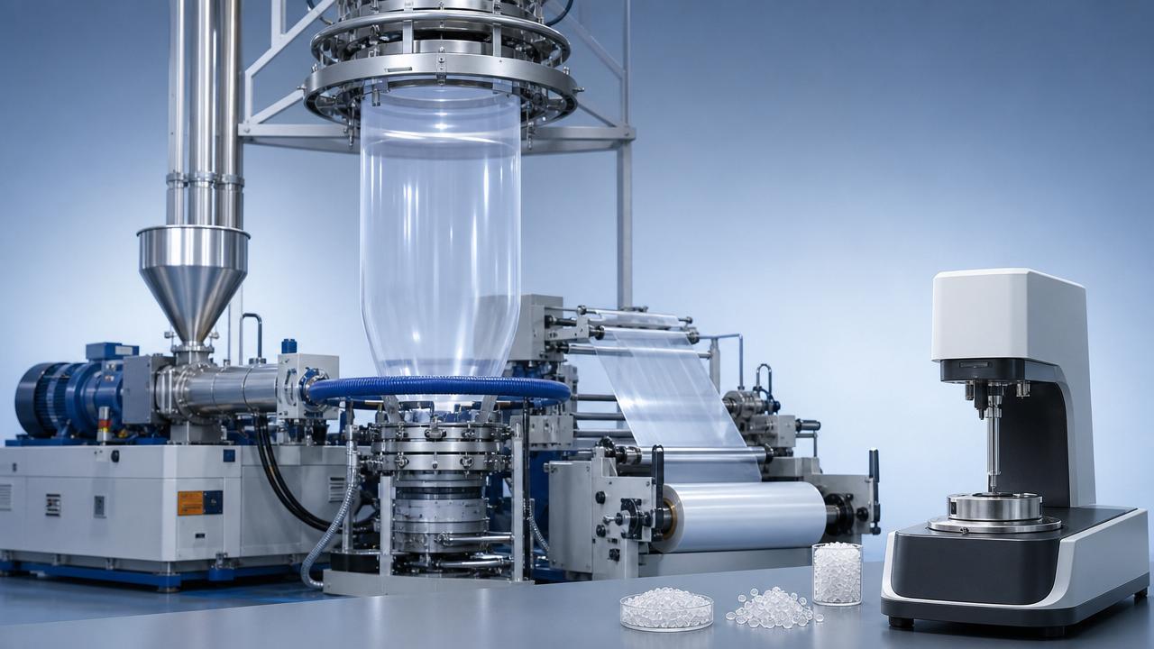 Material Rheology Analysis for Stable Output in Film Blowing