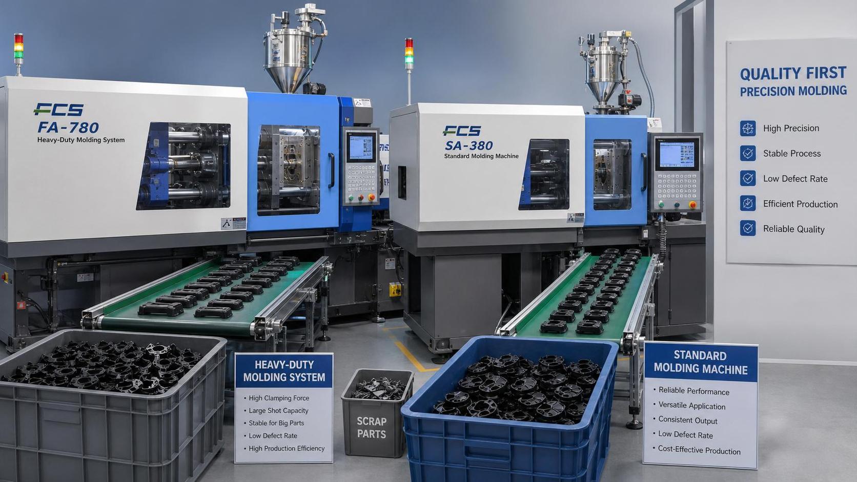 Heavy Molding Systems vs Standard Setups: What Changes Output and Scrap Rates