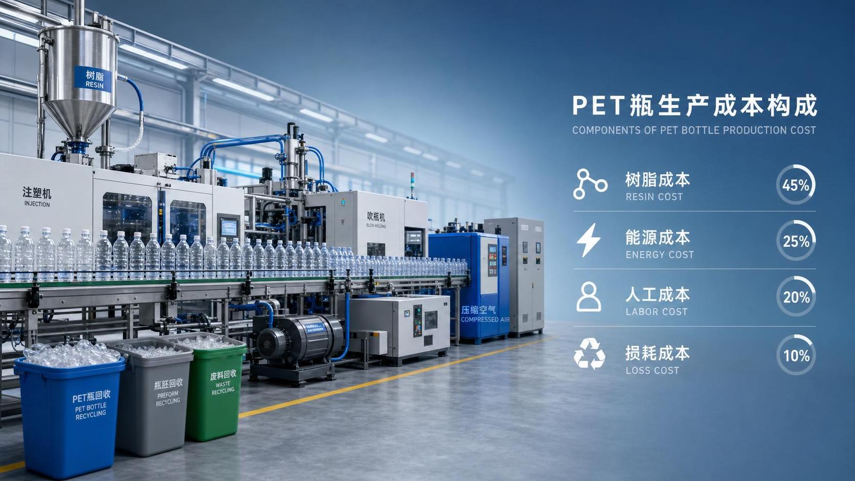 PET Bottle Manufacturing Cost Breakdown: Resin, Energy, Labor, and Waste