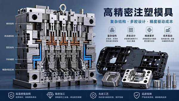 What drives injection molding mold cost up most?