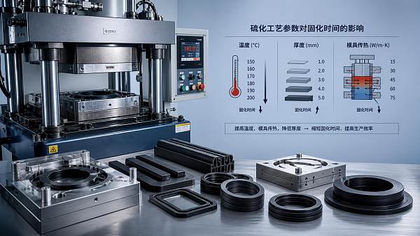 What determines rubber vulcanization time in production