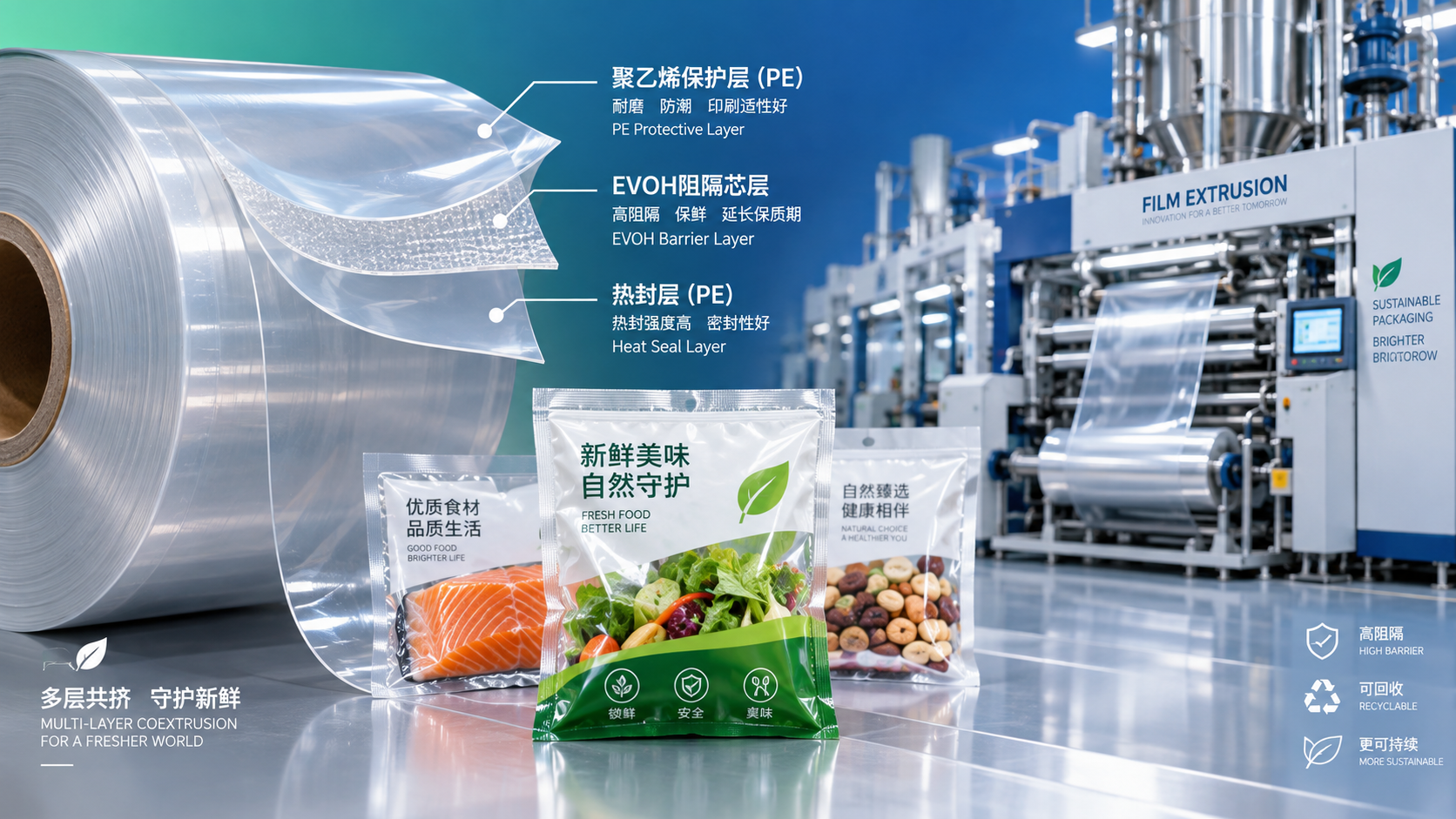 When does multilayer film extrusion for packaging improve barrier performance?