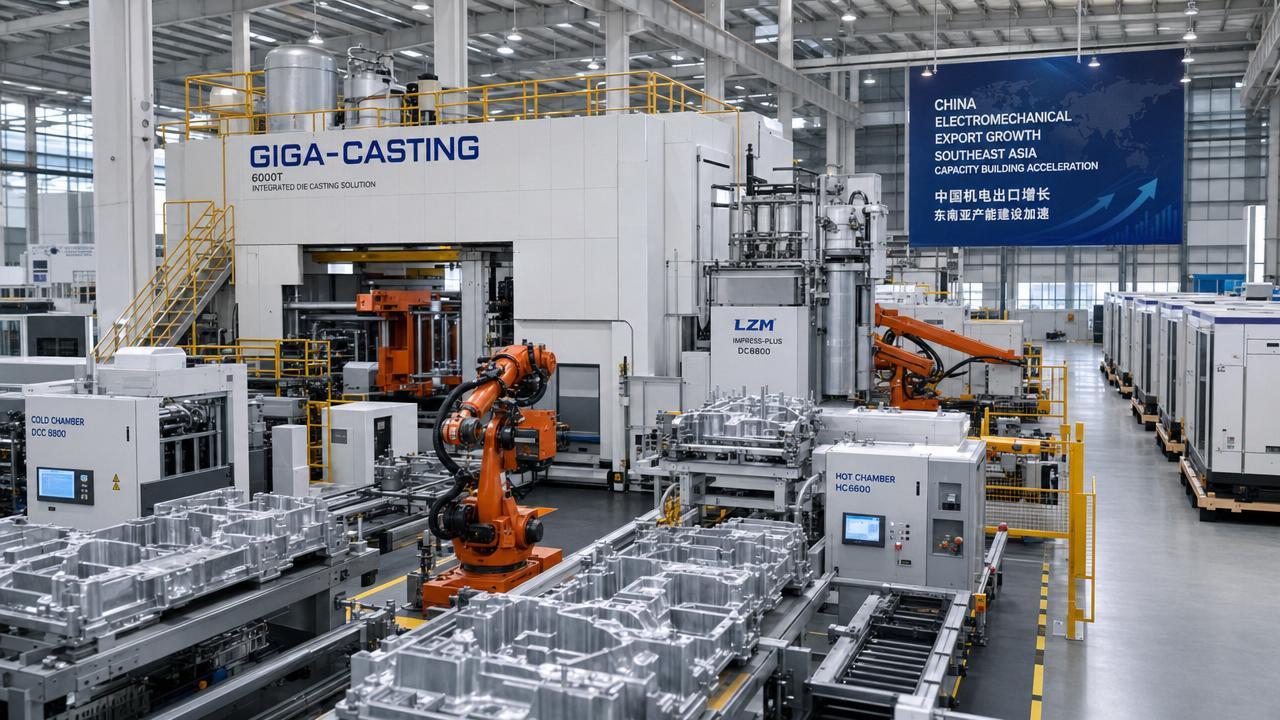 China’s Electromechanical Exports Rise 18.4% as Giga-Casting Gains Ground in Southeast Asia