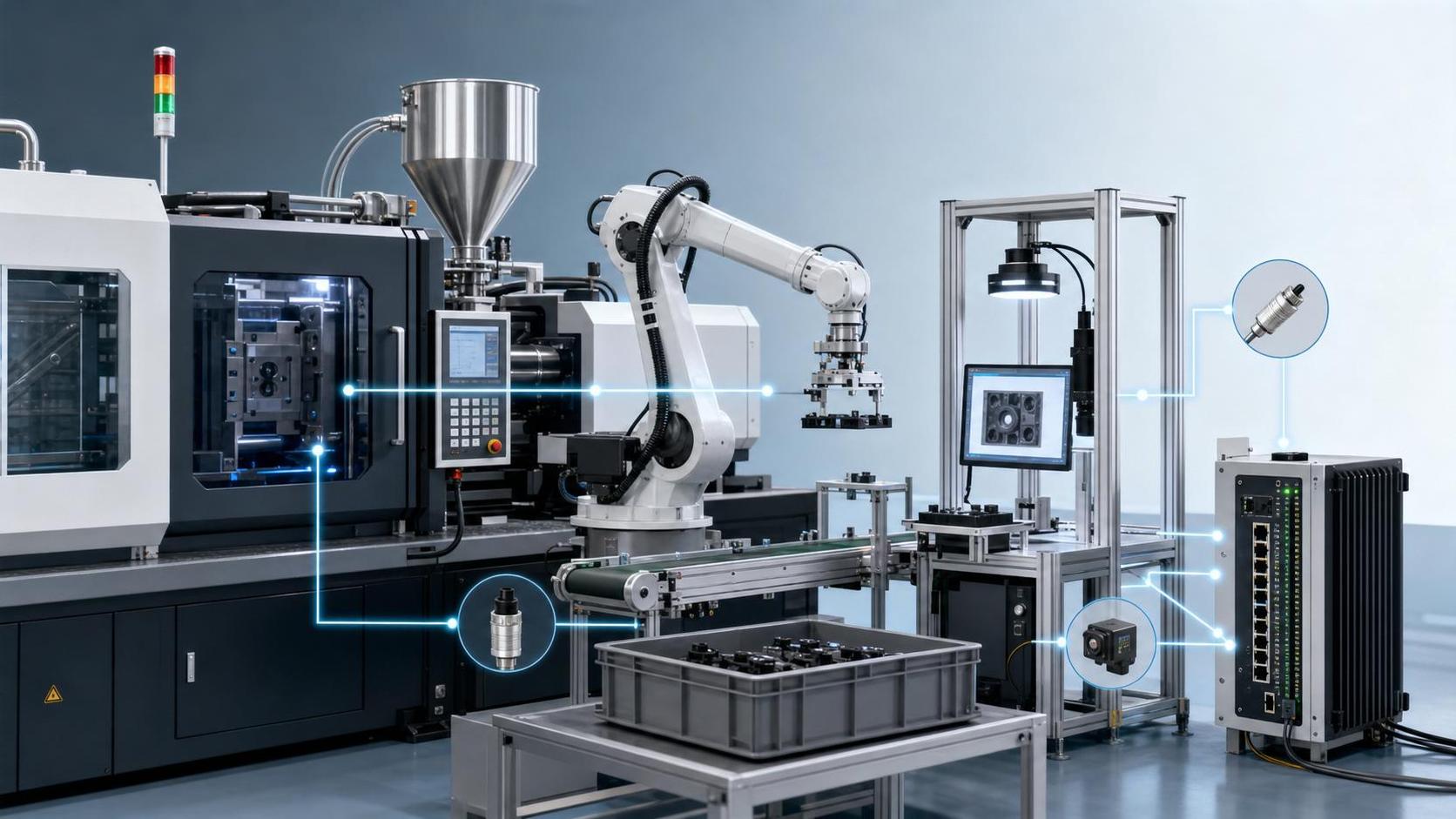 Molding Automation Systems Integration Guide: How to Connect Robots, Sensors, and QC