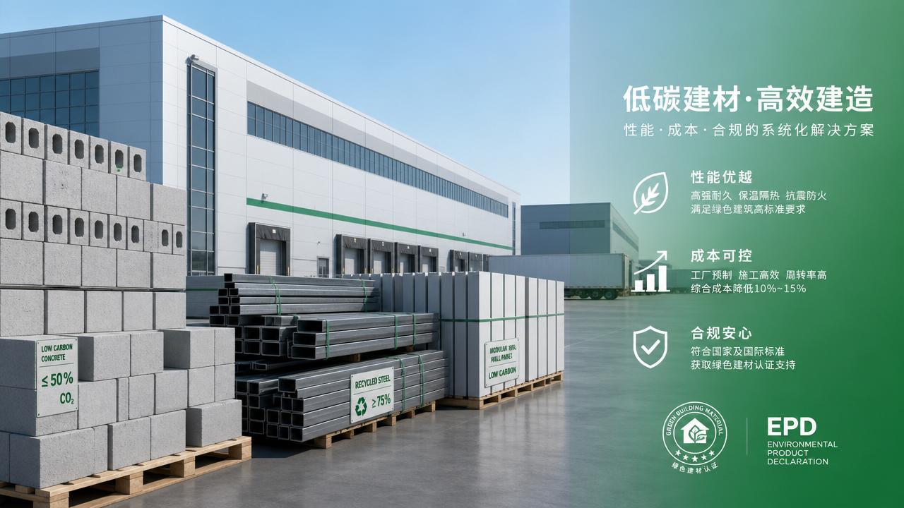 Low-Carbon Building Materials: Performance, Cost, and Compliance