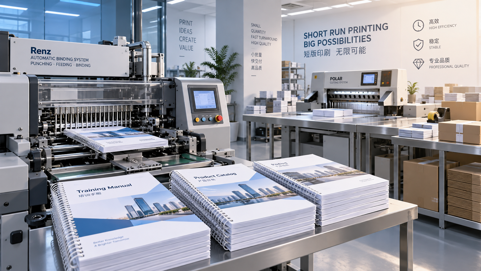 When does automated binding equipment pay off for short-run print jobs?