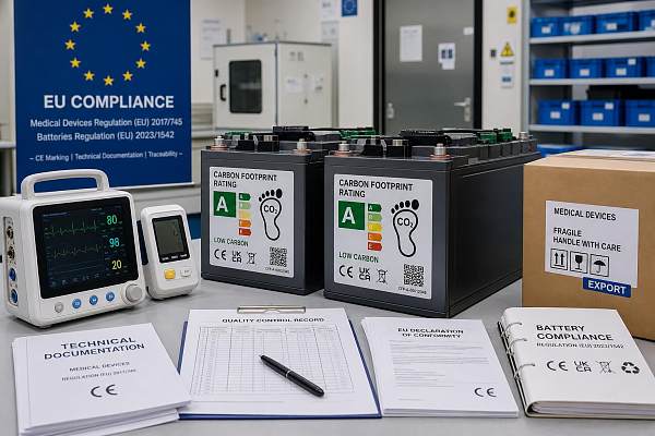EU Battery Carbon Footprint Label Becomes Mandatory on August 18, Raising Compliance Bar for Medical Device Exports