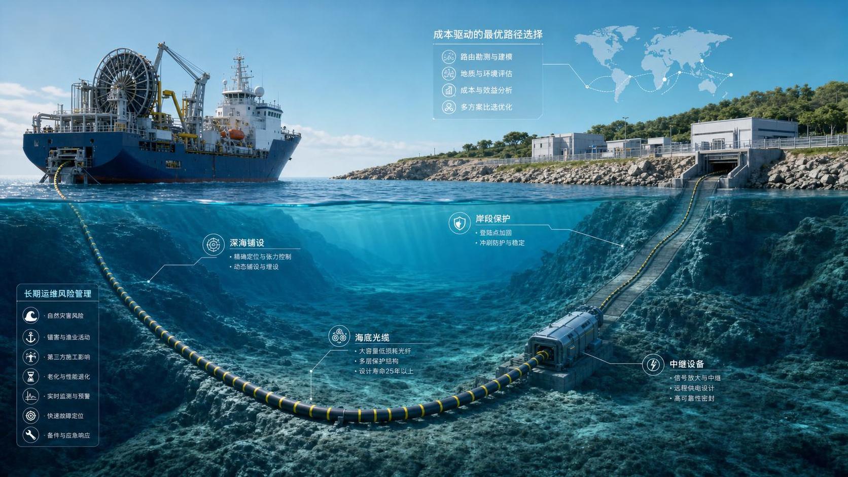 Subsea Cables for Intercontinental Connections: Cost Drivers, Risks, and Route Planning