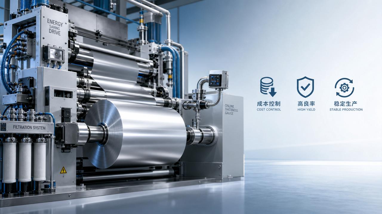 What drives foil production cost beyond raw material?