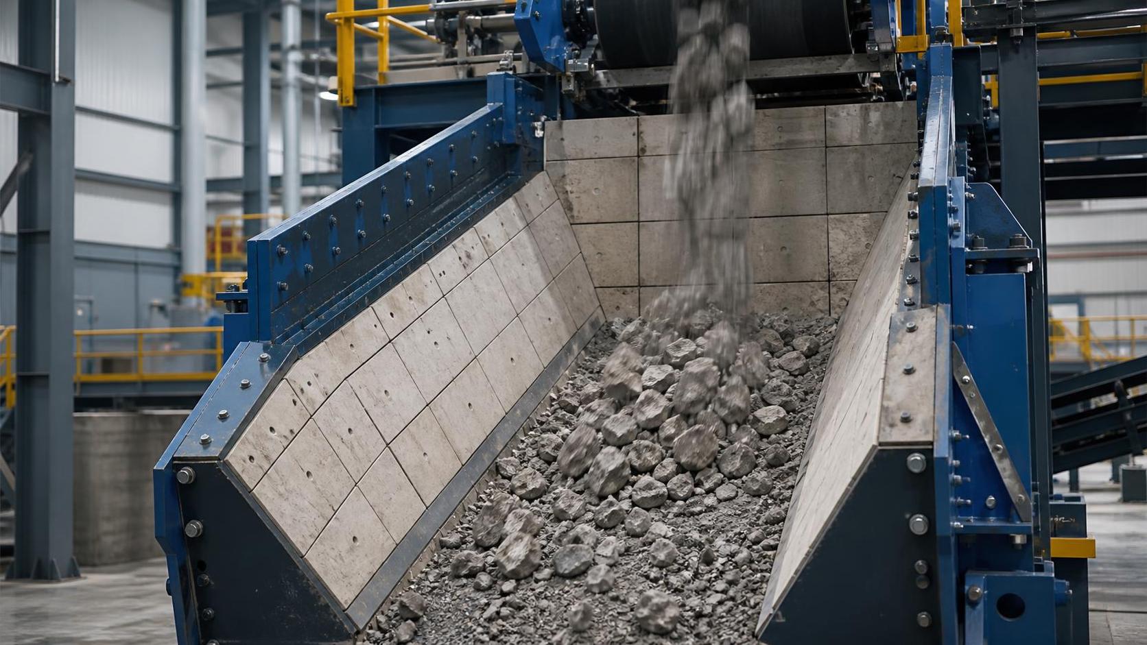 Which materials resistant to abrasive wear suit continuous mineral handling?