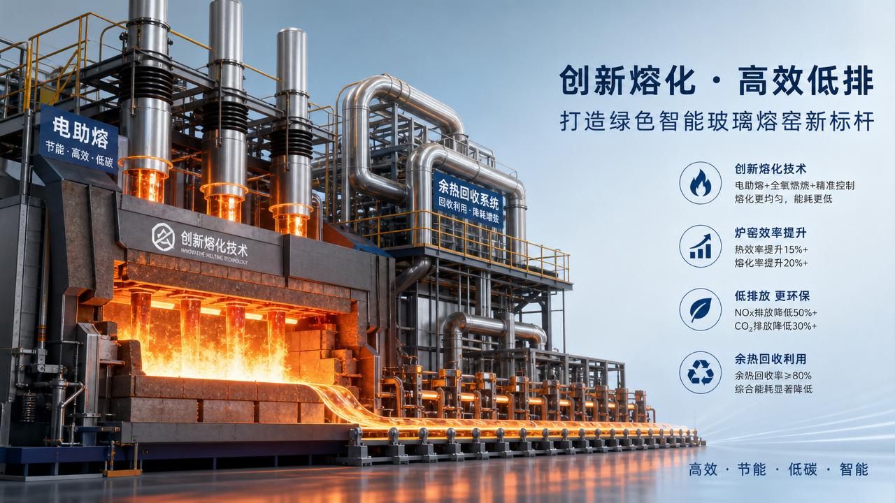 What glass melting innovations improve furnace efficiency?