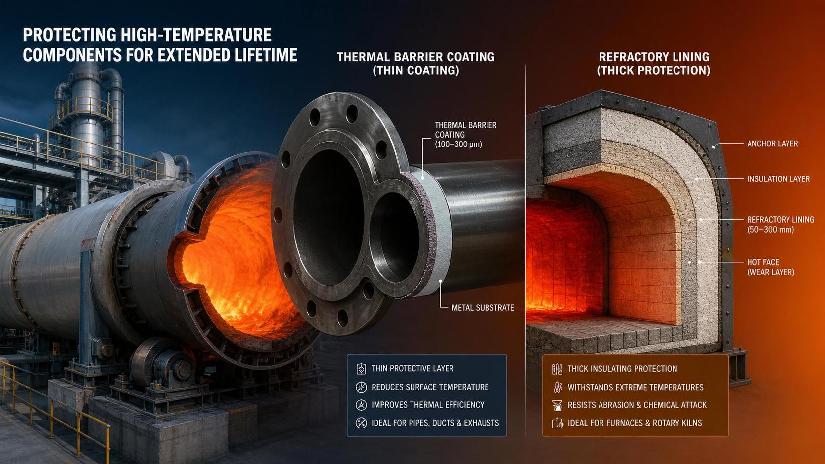 Thermal Barrier Coatings vs Refractory Linings: Which Lasts Longer at High Heat?