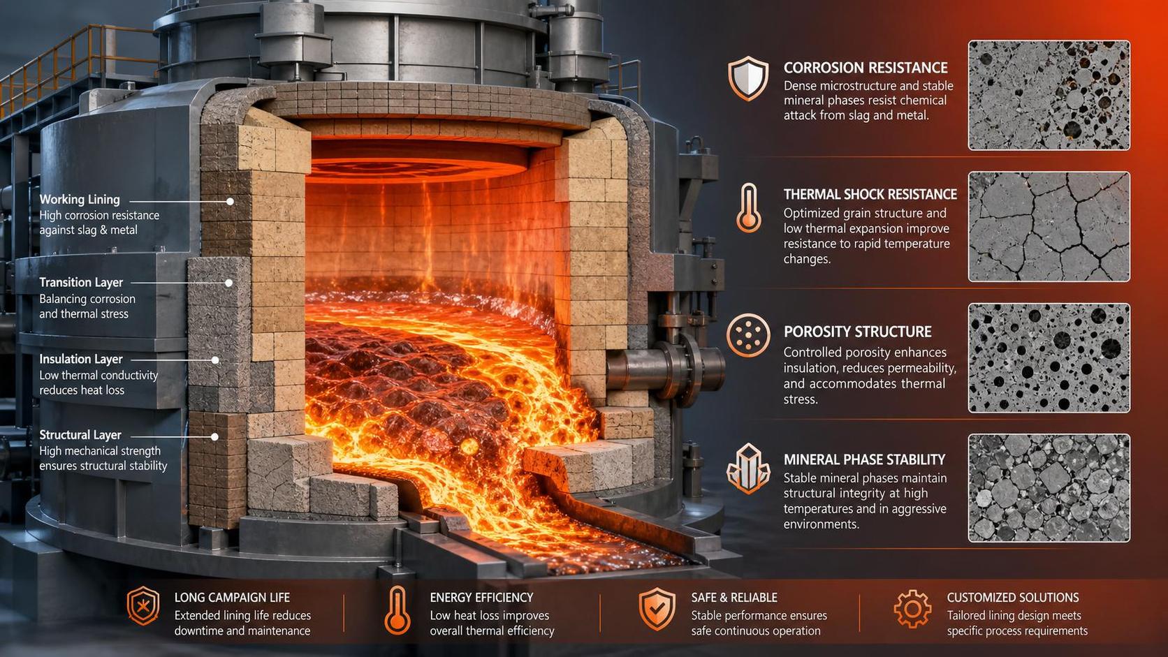 Refractory Material Science for Furnaces: What Determines Corrosion and Thermal Shock Resistance?