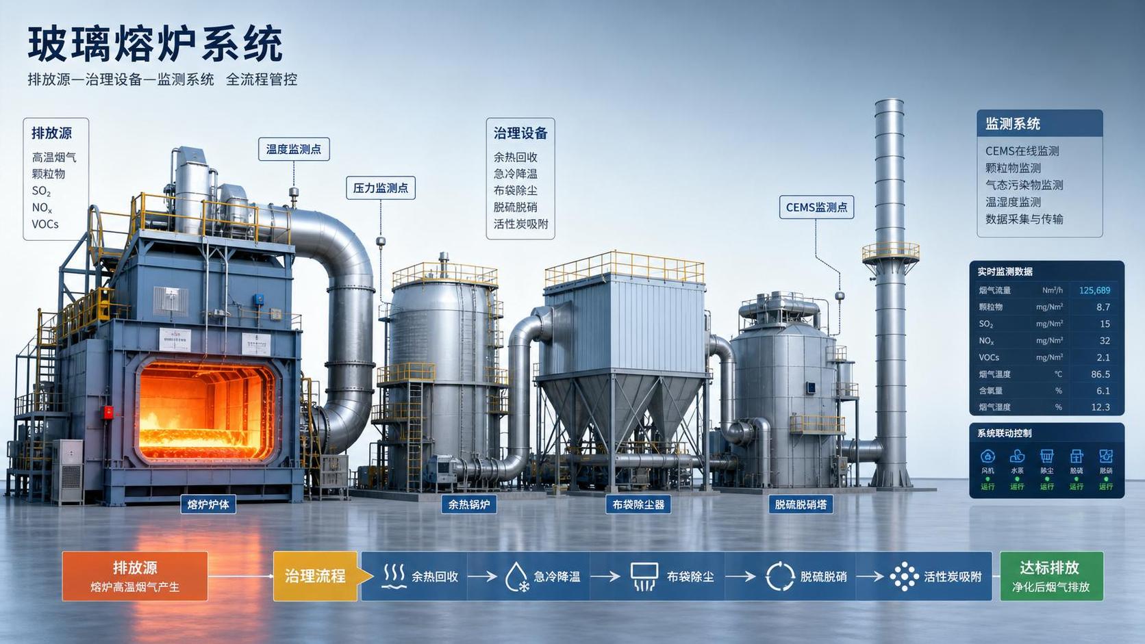 Glass Furnace Emissions Explained: Main Sources, Monitoring Points, and Control Options