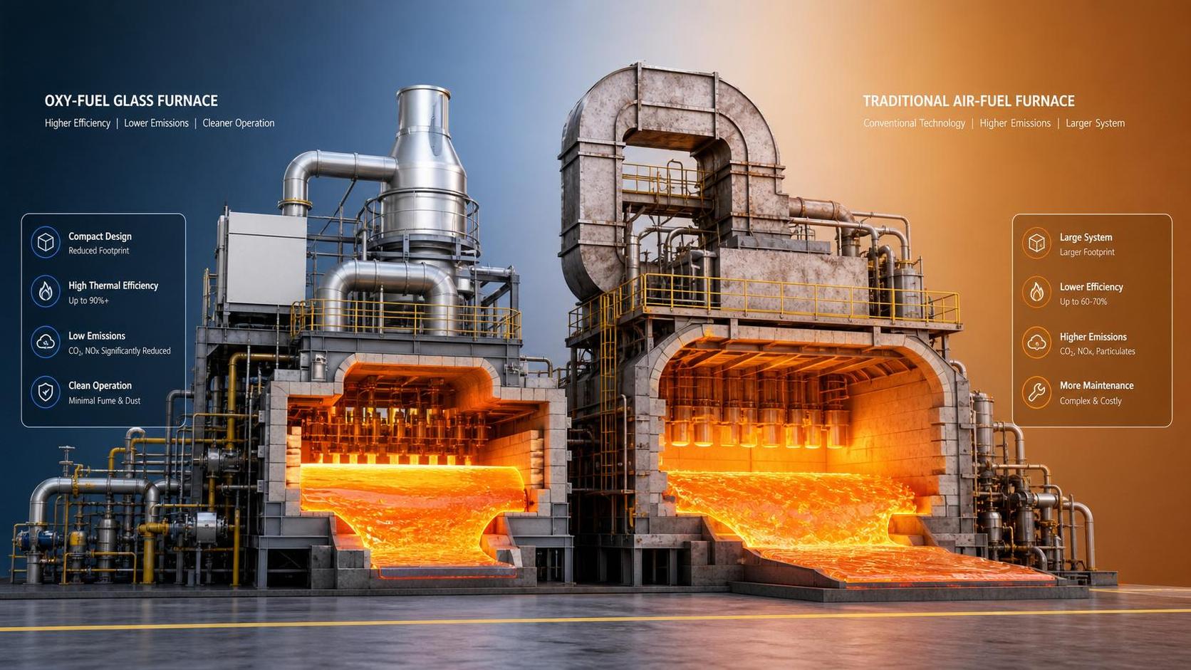 Oxy Fuel Glass Melting Furnace vs Air-Fuel Systems: Which Fits Your Glass Plant Better?