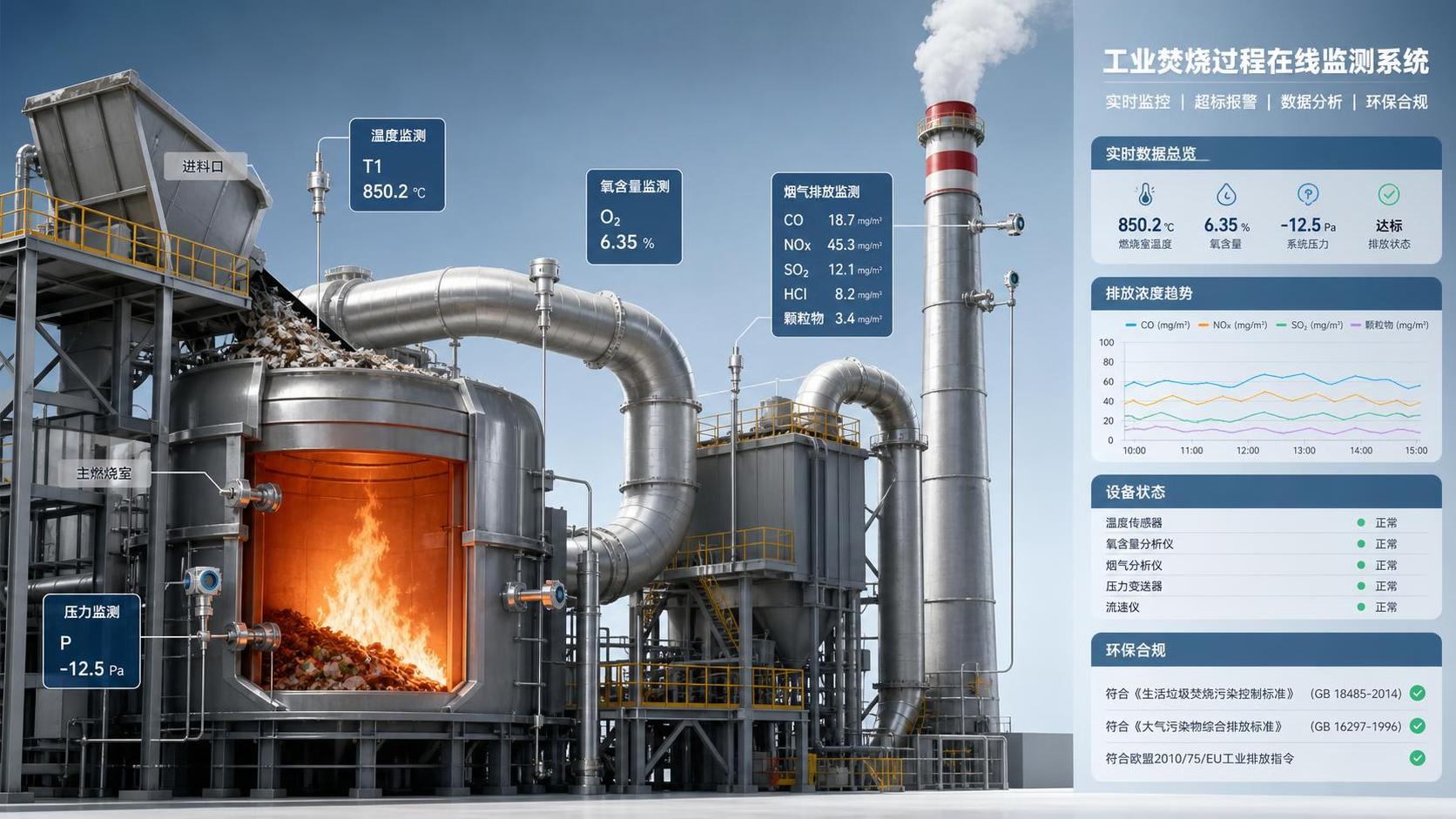 Process Monitoring for Incinerators: Key Parameters, Sensors, and Compliance Checks