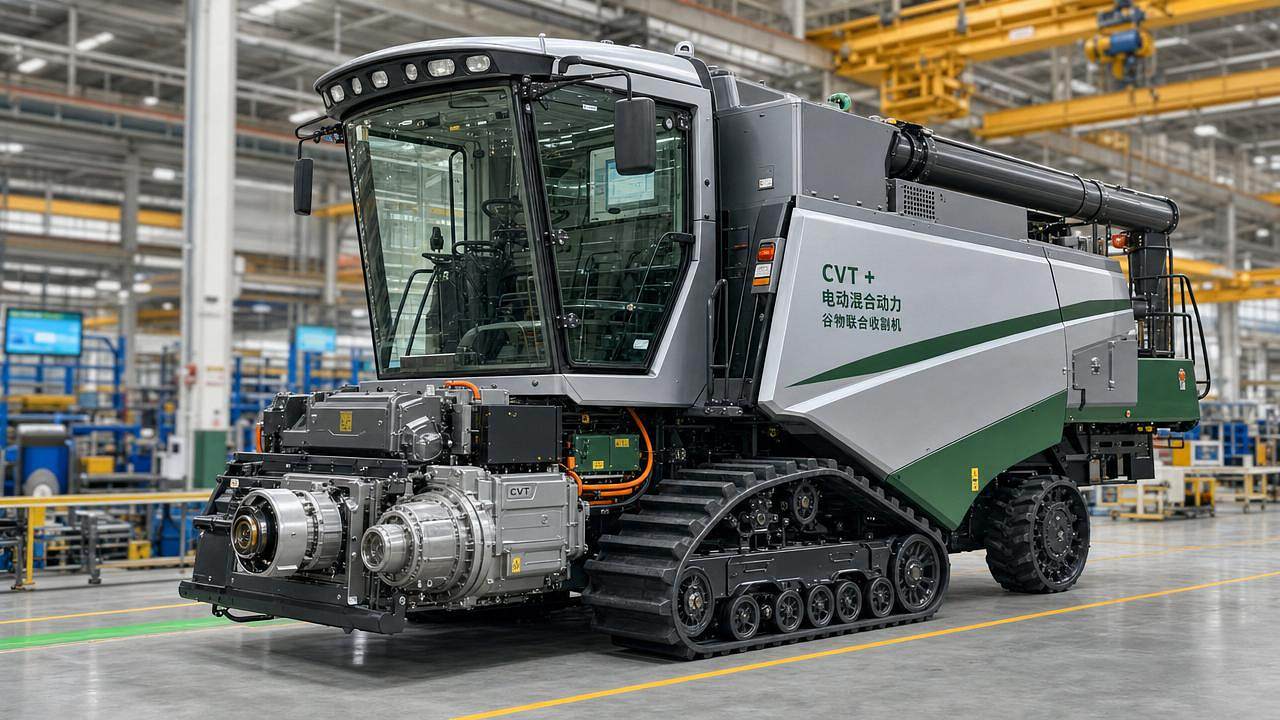 World's First CVT + Electric Hybrid Grain Combine Harvester Enters Mass Production