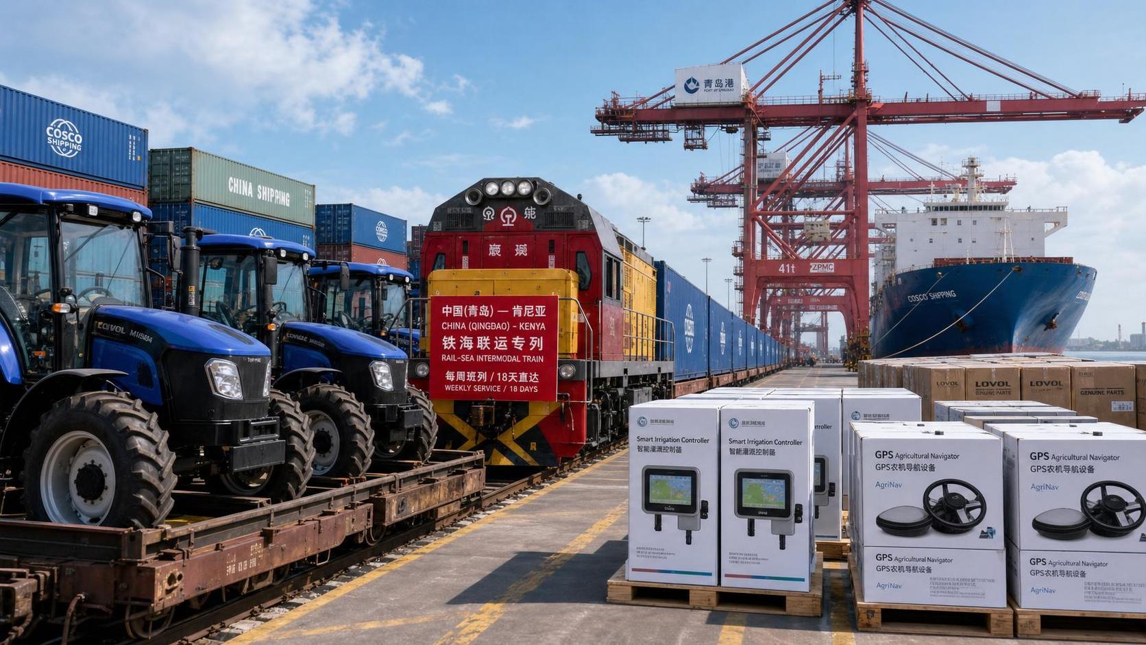 China-Kenya Weekly Rail-Sea Route Cuts Farm Machinery Transit to 18 Days