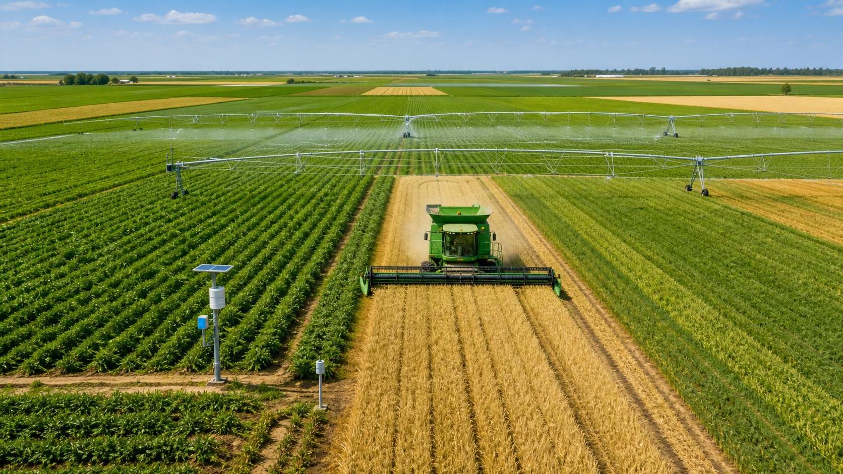 Climate-Smart Farming Strategies for Large Farms Facing Water Stress and Yield Volatility