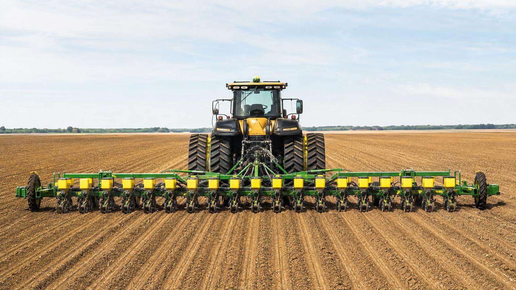 Which equipment for larger fields maintains accuracy at higher speeds?