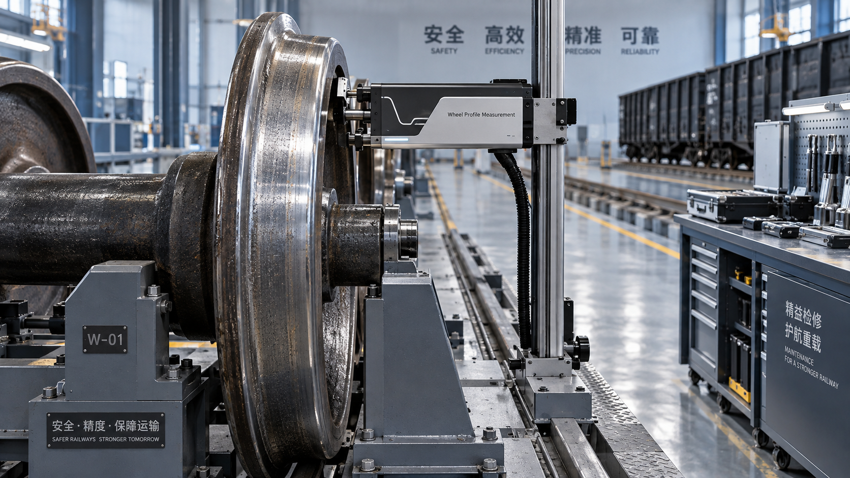 How to assess wheel wear during freight rolling stock maintenance